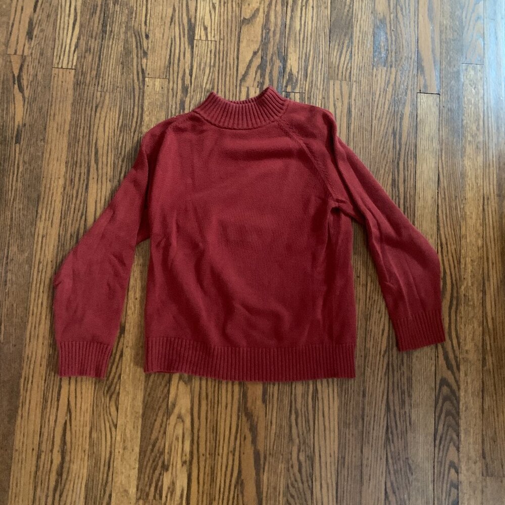 Cozy maroon red brown Jeanne Pierre Cotton Sweater size XL womens